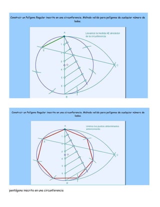 pentágono inscrito en una circunferencia
 