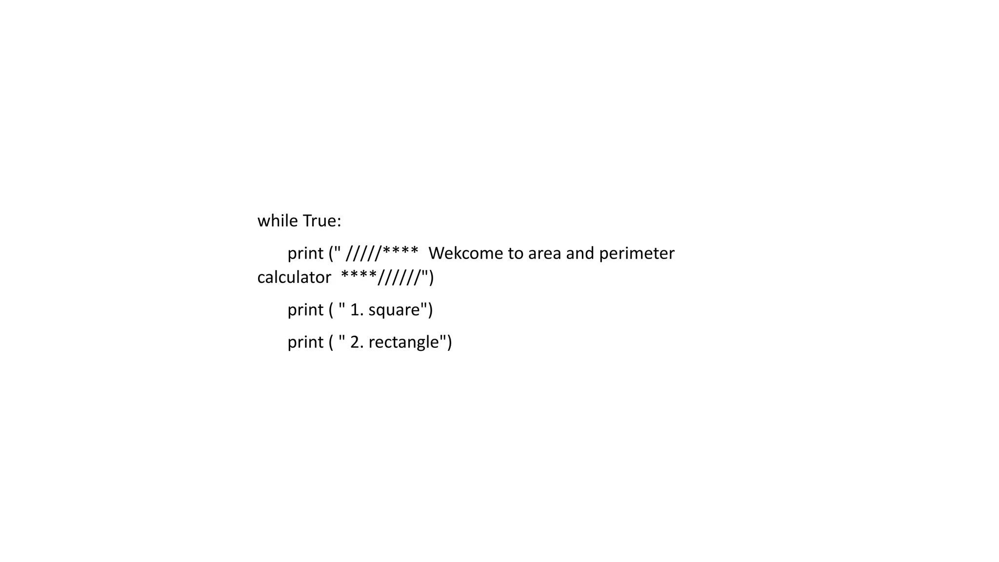 Geometric calculator with python language | PPTX
