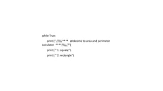 Geometric calculator with python language | PPTX