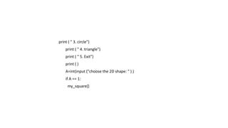 Geometric calculator with python language | PPTX