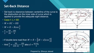 Setback Distance In Highway Geometric design of highway | PPTX