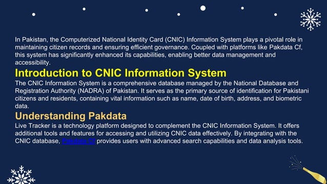 CNIC Information System with Pakdata Cf In Pakistan | PPTX