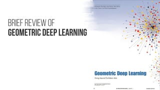 Structure of the presentation
What
High-level overview onemergingfieldofgeometric
deeplearning(andgraphdeeplearning)
How
Presentation focusedonstartup-style organizations
witheveryone doingabitofeverything,everyone
needingtounderstandabit of everything.CEOcannot
bethe ‘ideaguy’not knowinganythingabout graphs
andgeometricdeeplearning,ifyouare operatingin
thisspace
EFFECTUATION – THE BEST THEORY OF ENTREPRENEURSHIP YOU ACTUALLY FOLLOW,
WHETHER YOU’VE HEARD OF IT OR NOT
by Ricardo dos Santos
 