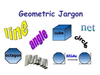 Geometric Jargon Slide circle angle line prism cube octagon net 