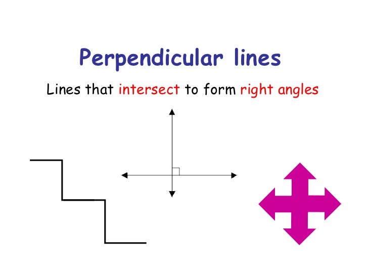 geometric jargon 2 lines that intersect and form right angles
