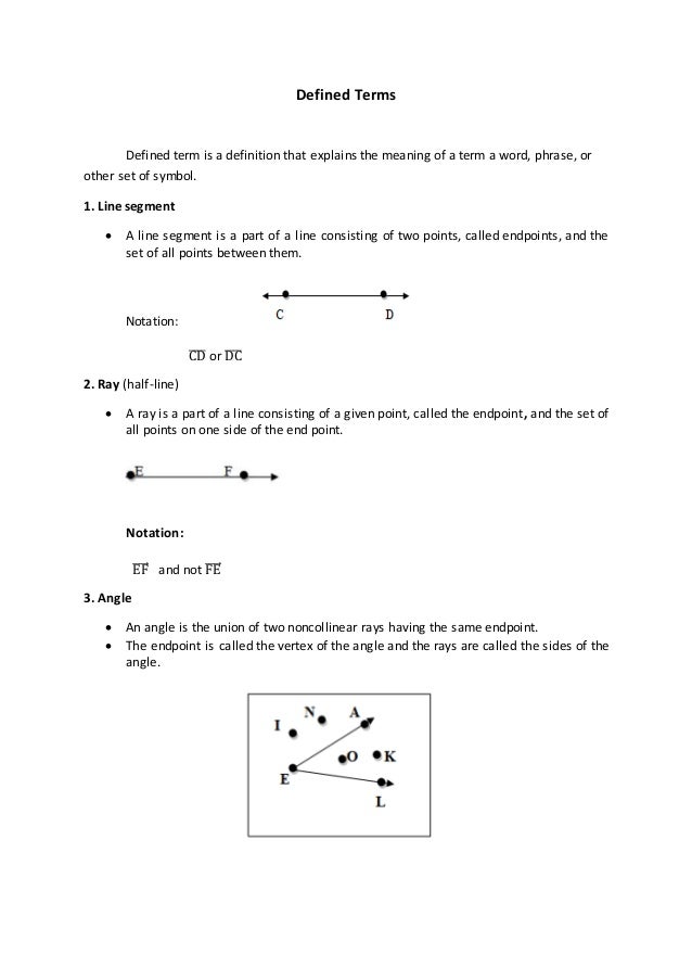 Mathematical terms definition