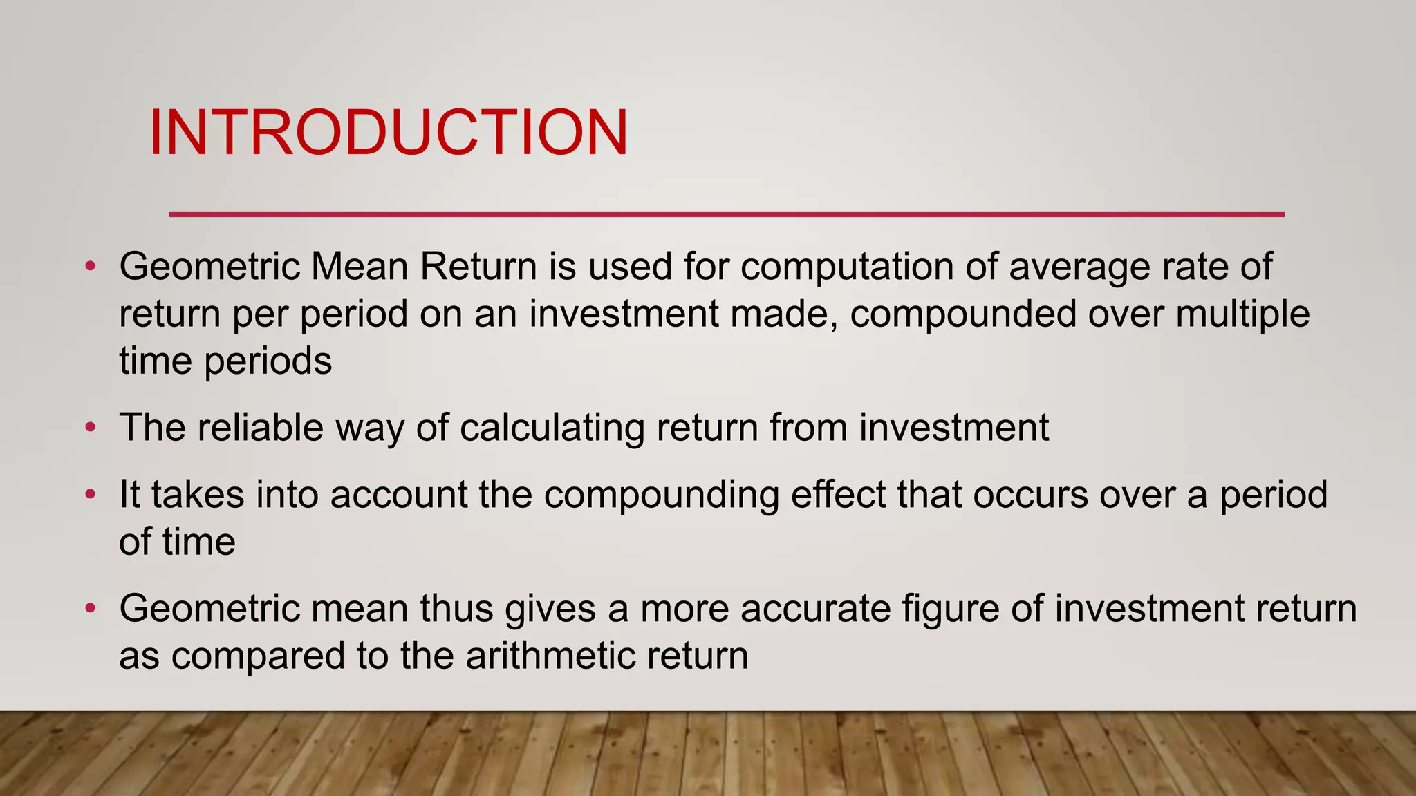 Geometric mean return ppt