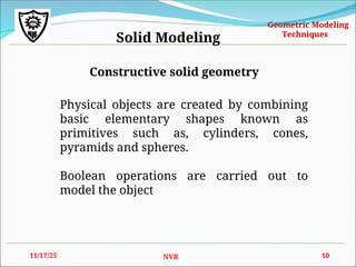 Geometric Modelling power point presentation | PPT
