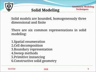 Geometric Methods Geometric Modelling power point presentation | PPT