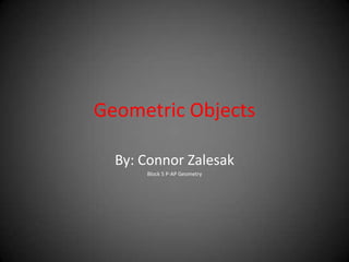 GeometricObjects By: Connor Zalesak Block 5 P-AP Geometry 