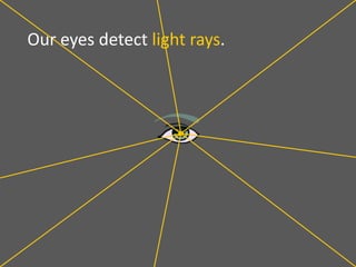 Our eyes detect light rays.
 