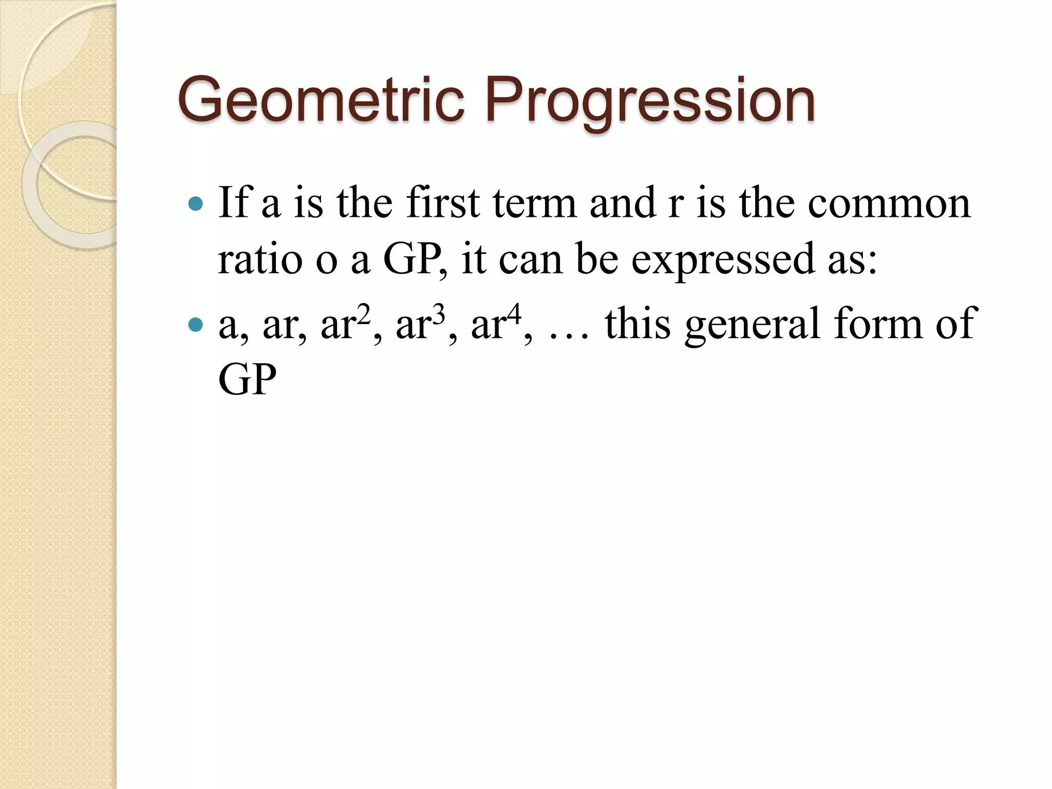 Geometric progressions | PPTX