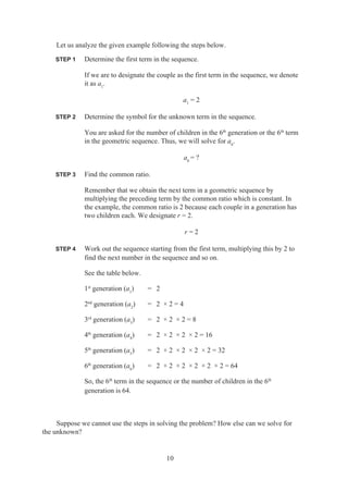 THE Geometric Sequence MODULE FOR GRADE 10 | PDF