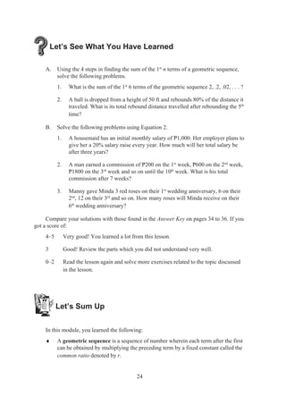 THE Geometric Sequence MODULE FOR GRADE 10 | PDF