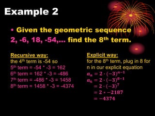Geometric sequences | PPTX