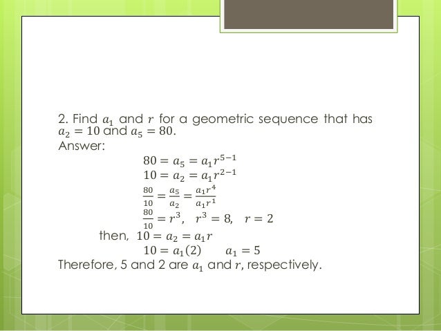 Geometric sequences and geometric means