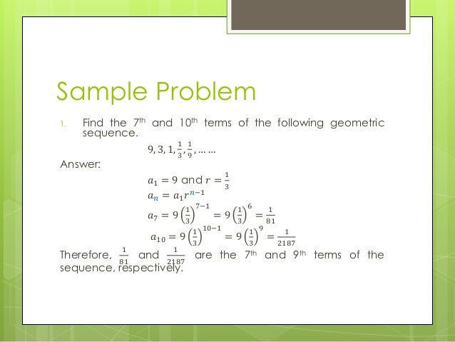 Geometric sequences and geometric means