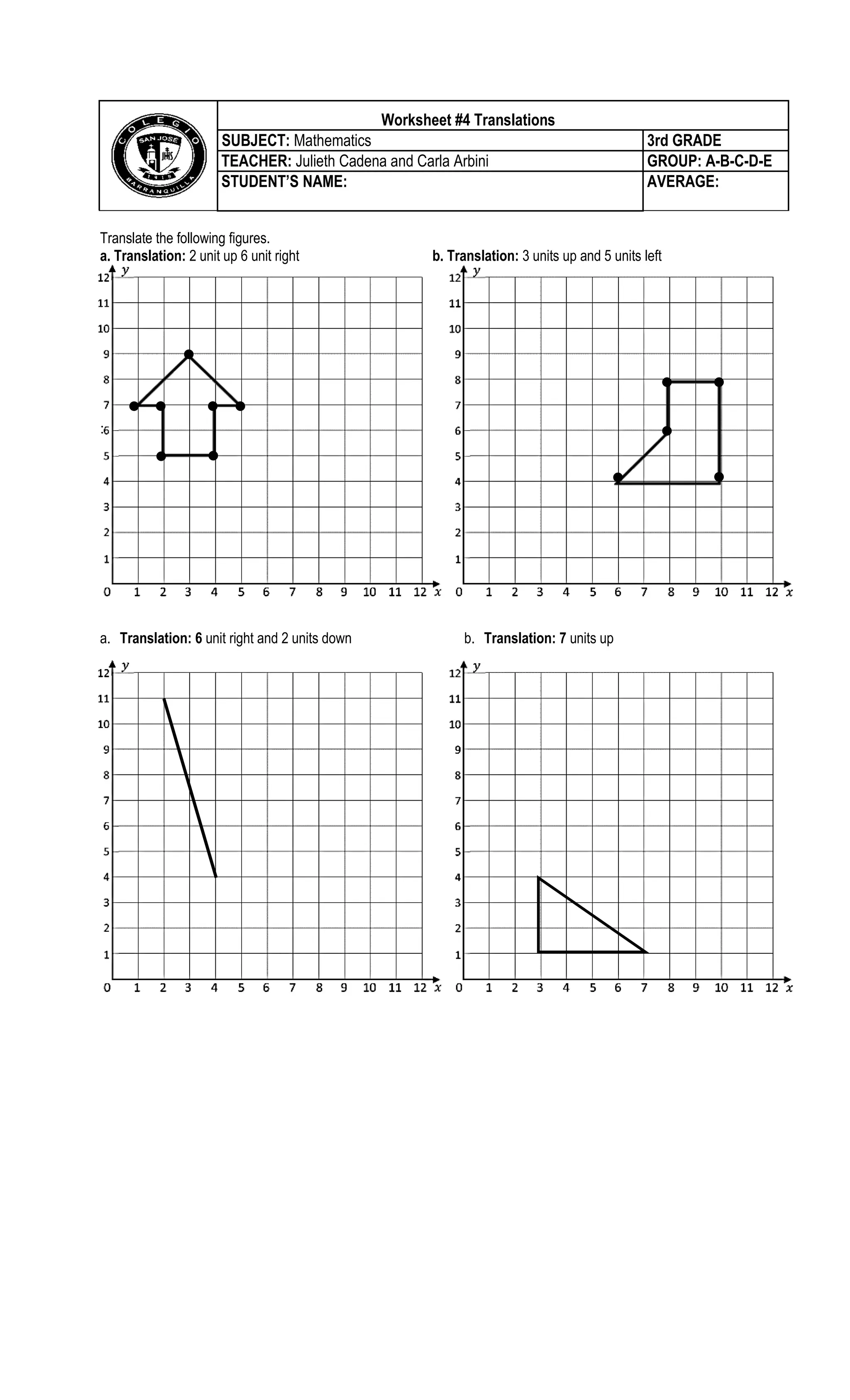 Translation worksheets | PDF