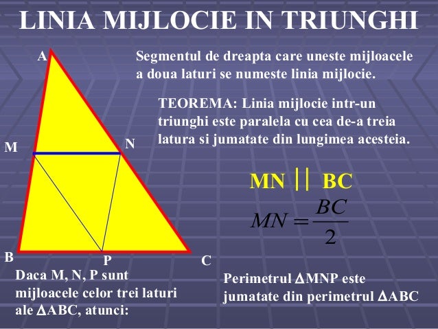 Linia Mijlocie In Triunghi Echilateral Linia Mijlocie In Triunghi Echilateral
