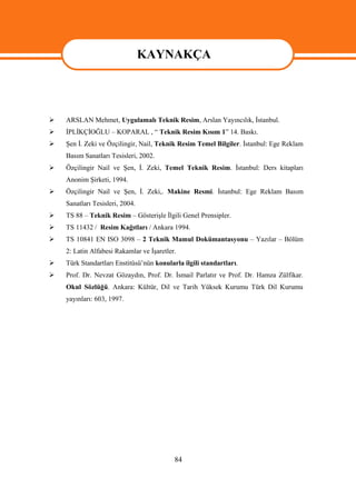 KAYNAKÇA


                                 KAYNAKÇA
   ARSLAN Mehmet, Uygulamalı Teknik Resim, Arslan Yayıncılık, İstanbul.
   İPLİKÇİOĞLU – KOPARAL , “ Teknik Resim Kısım 1” 14. Baskı.
   Şen İ. Zeki ve Özçilingir, Nail, Teknik Resim Temel Bilgiler. İstanbul: Ege Reklam
    Basım Sanatları Tesisleri, 2002.
   Özçilingir Nail ve Şen, İ. Zeki, Temel Teknik Resim. İstanbul: Ders kitapları
    Anonim Şirketi, 1994.
   Özçilingir Nail ve Şen, İ. Zeki,. Makine Resmi. İstanbul: Ege Reklam Basım
    Sanatları Tesisleri, 2004.
   TS 88 – Teknik Resim – Gösterişle İlgili Genel Prensipler.
   TS 11432 / Resim Kağıtları / Ankara 1994.
   TS 10841 EN ISO 3098 – 2 Teknik Mamul Dokümantasyonu – Yazılar – Bölüm
    2: Latin Alfabesi Rakamlar ve İşaretler.
   Türk Standartları Enstitüsü’nün konularla ilgili standartları.
   Prof. Dr. Nevzat Gözaydın, Prof. Dr. İsmail Parlatır ve Prof. Dr. Hamza Zülfikar.
    Okul Sözlüğü. Ankara: Kültür, Dil ve Tarih Yüksek Kurumu Türk Dil Kurumu
    yayınları: 603, 1997.




                                           84
 