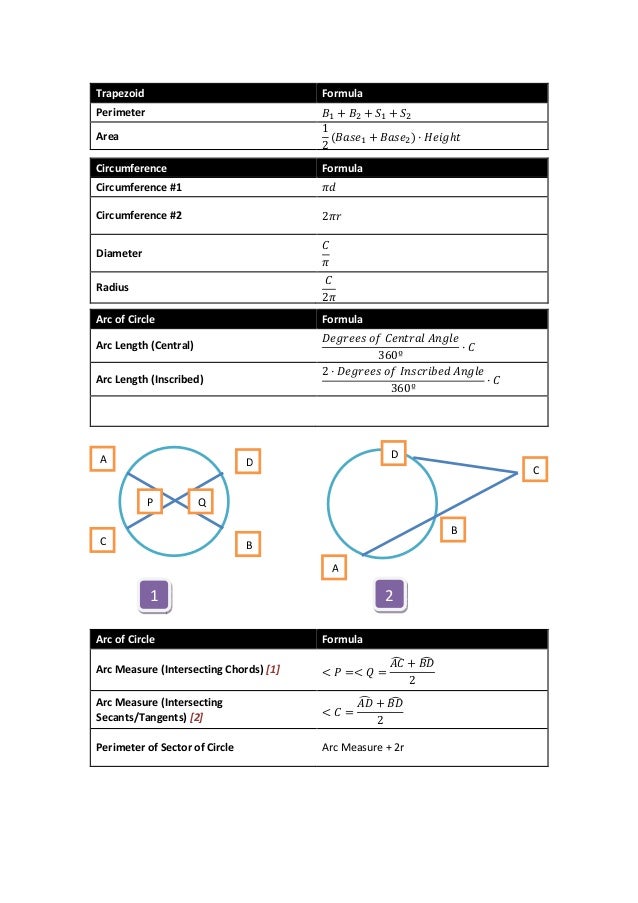 gmat geometry formulas geometry formula chart