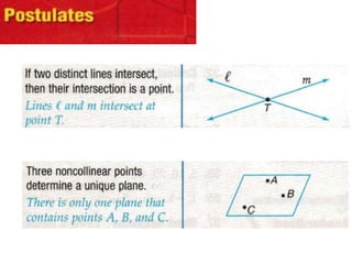 Geometry intro to postulates | PPTX