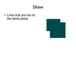 Skew Lines that are not on the same plane 