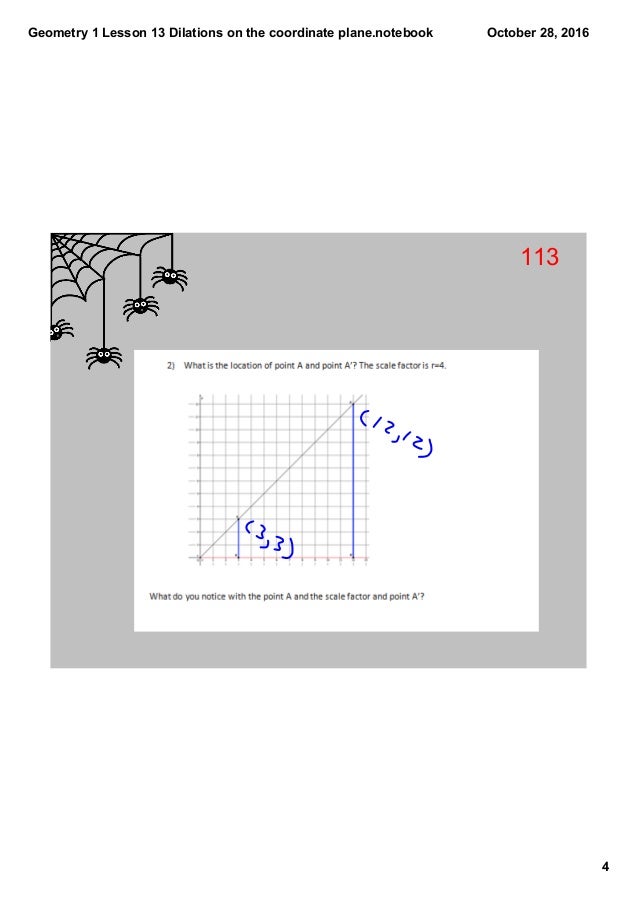 Geometry 1 lesson 13 dilations on the coordinate plane