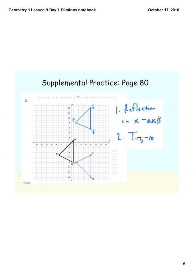 Geometry 1 lesson 9 day 1 dilations