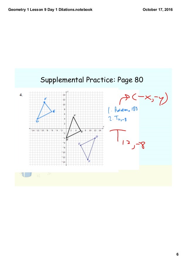 Geometry 1 lesson 9 day 1 dilations