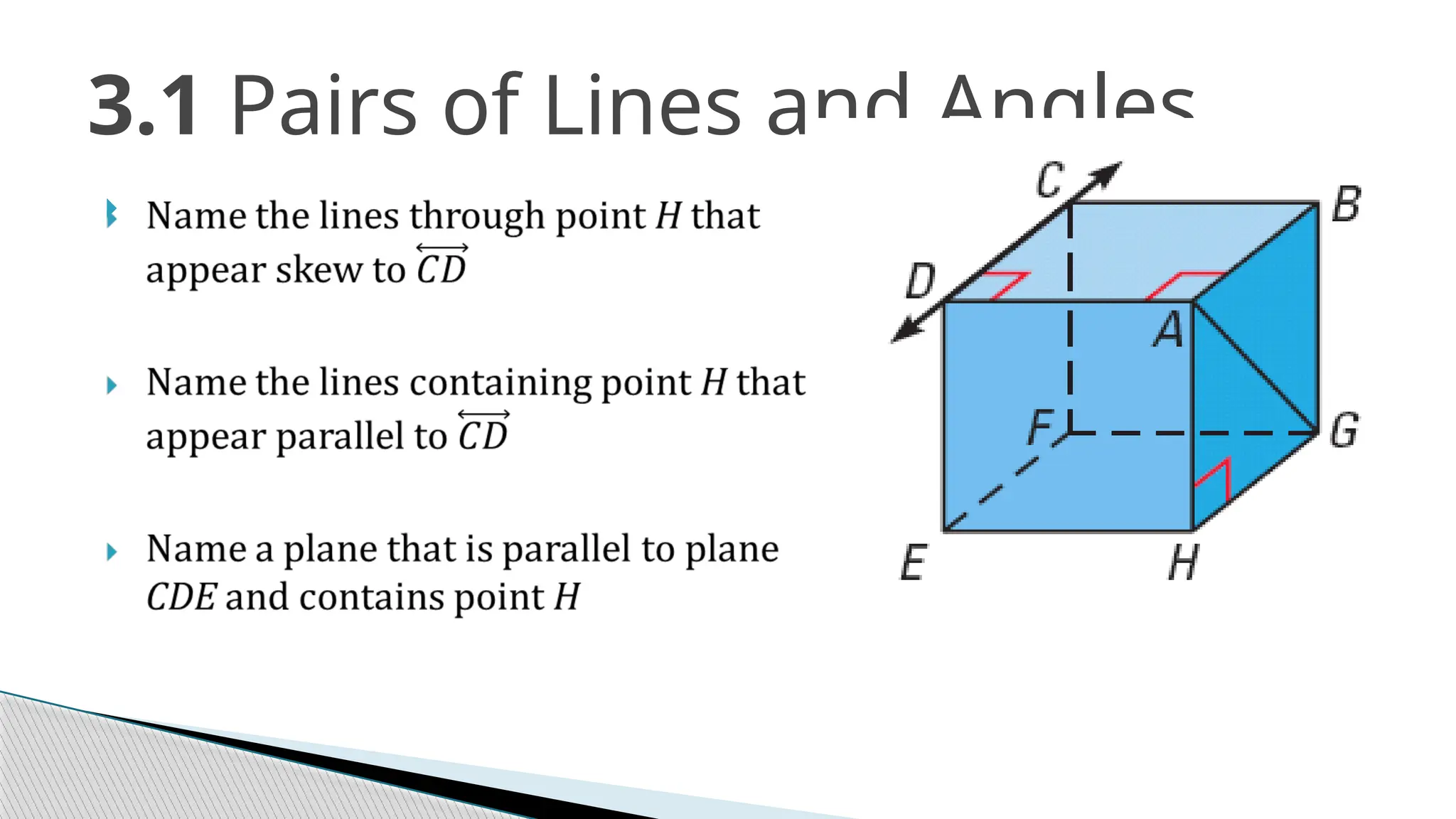 
3.1 Pairs of Lines and Angles
 