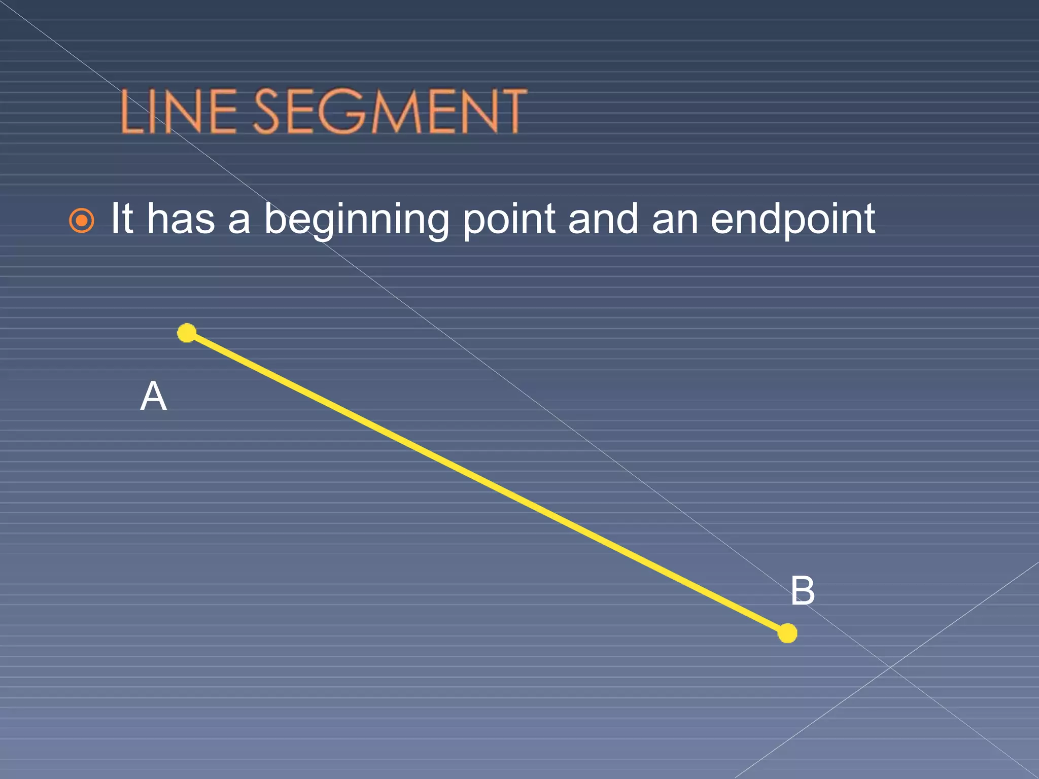  It has a beginning point and an endpoint
A
B
 