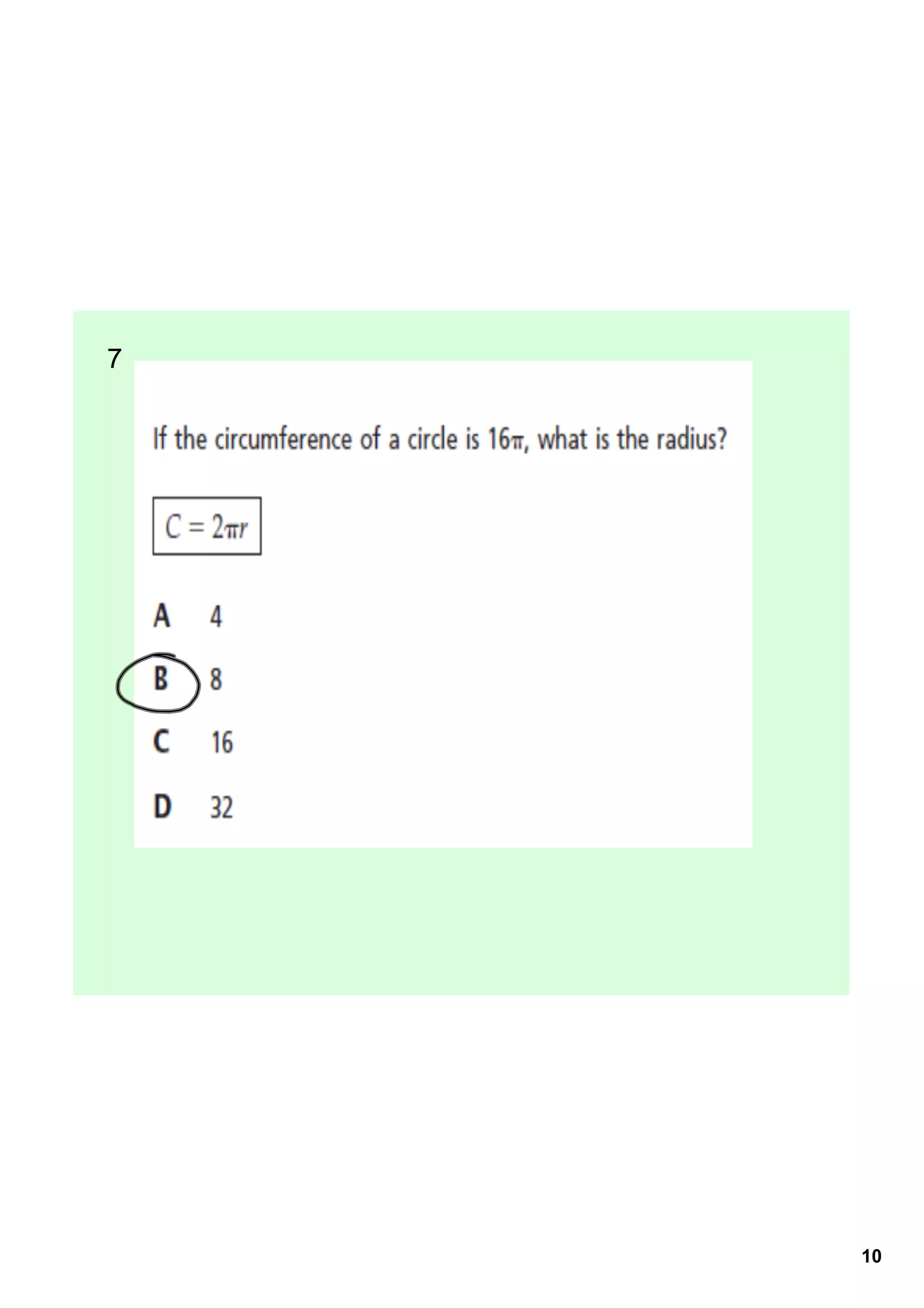 7    

    A    
    B    
    C    
    D    




            10
 