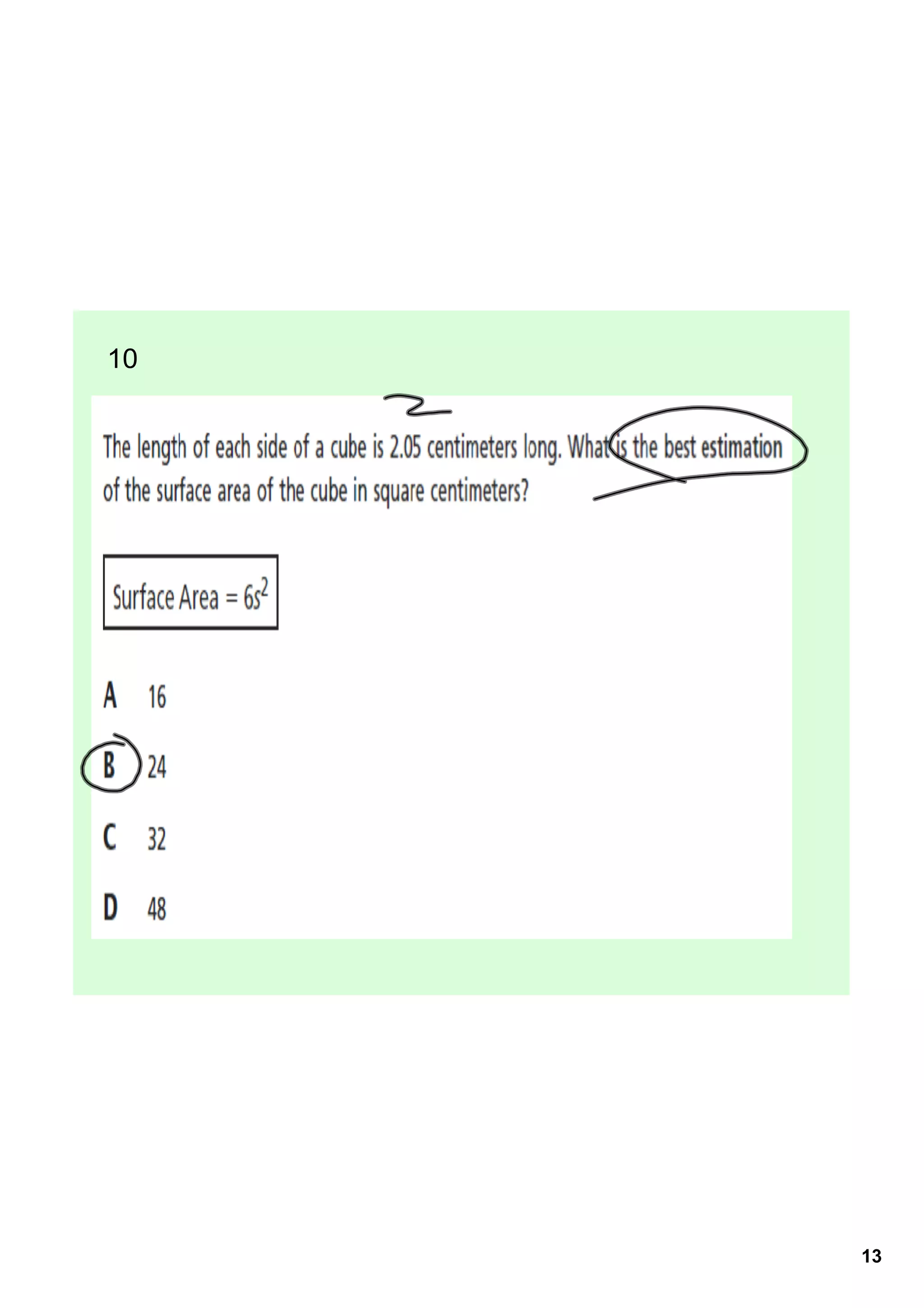 10  

   A    
   B    
   C    
   D    




           13
 