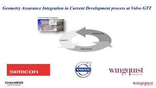 Geometry Assurance Integration in Current Development process at Volvo GTT
CONCEPT
VERIFICATION
PRODUCTION
Variation Simulation & Visualization
 