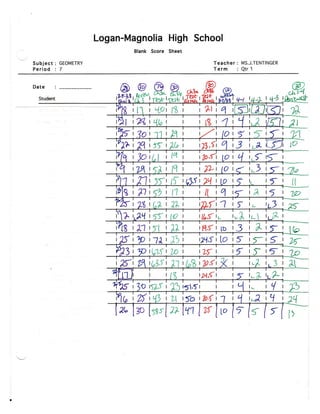 Geometry Chapter 3 Test Scores and Retake Test | PDF