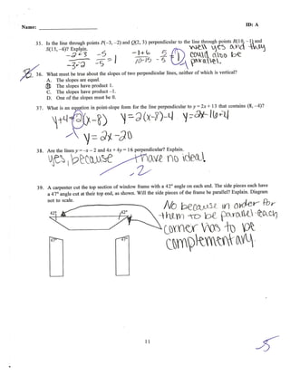 Geometry Chapter 3 Test Scores and Retake Test | PDF | Physics | Science