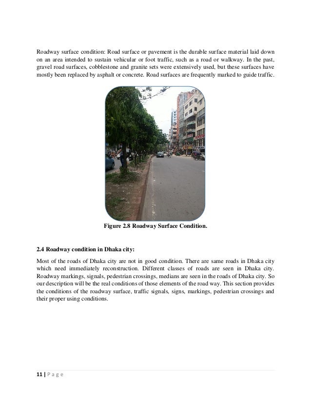 Geometry Condition Survey From Panthapath To Russel Square Report Sub - 11 11 p a g e roadway surface condition road