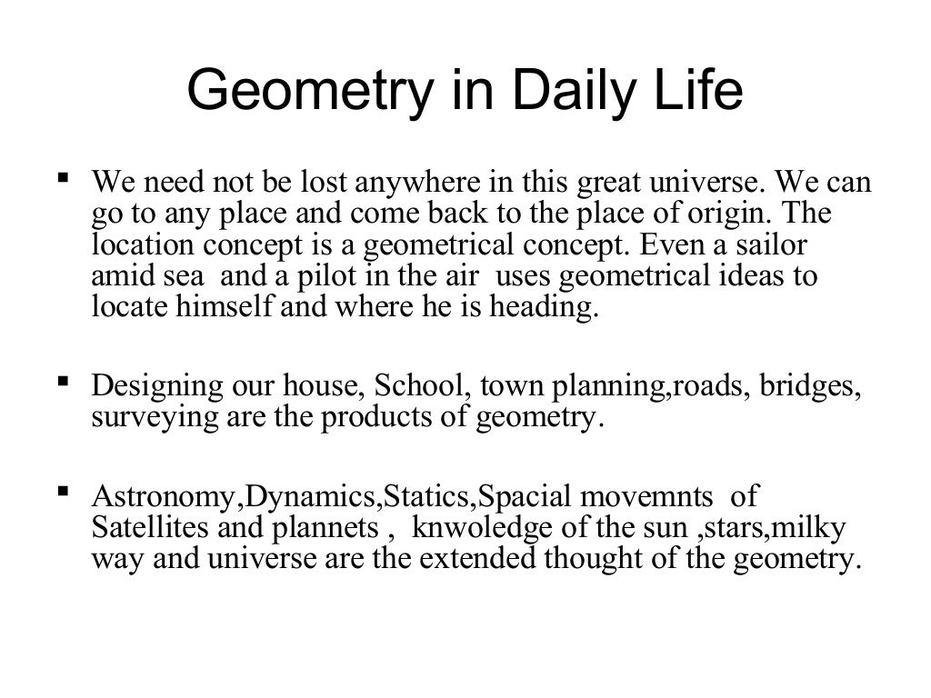 essay on geometry in real life