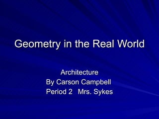 Geometry In The Real World | PPT