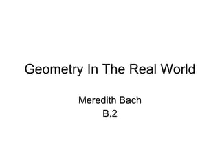Geometry In The Real World Meredith Bach B.2 
