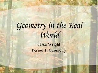 Geometry in the Real World Jesse Wright Period 1, Geometry 