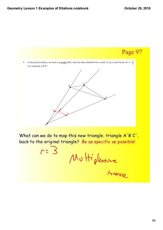 Geometry lesson 10 examples of dilations