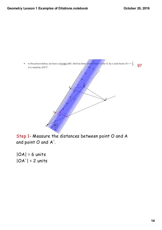 Geometry lesson 10 examples of dilations