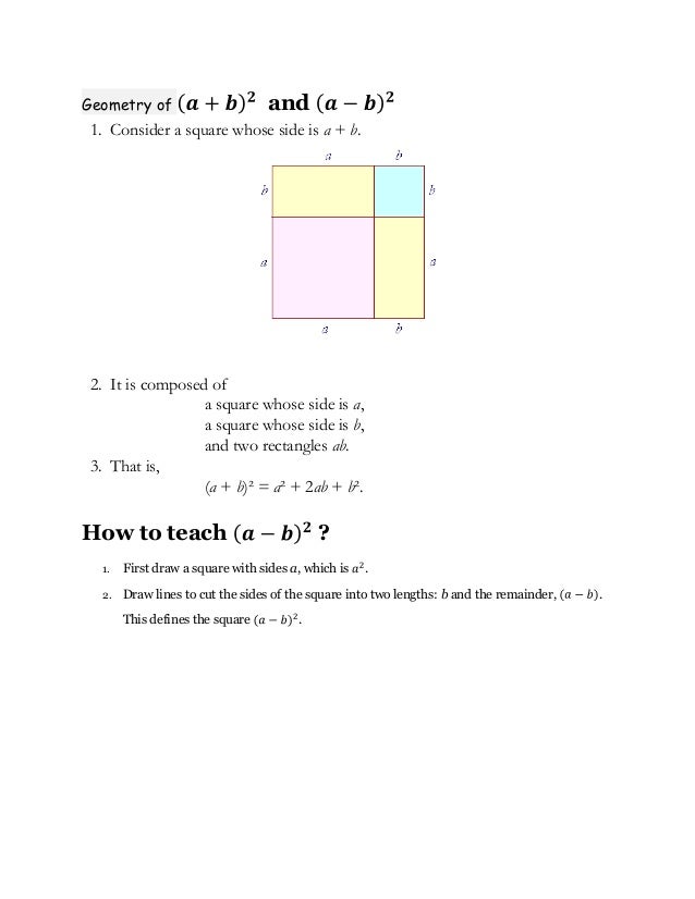 Geometry of (a b) squared