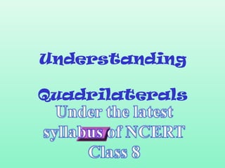 Understanding
Quadrilaterals
 