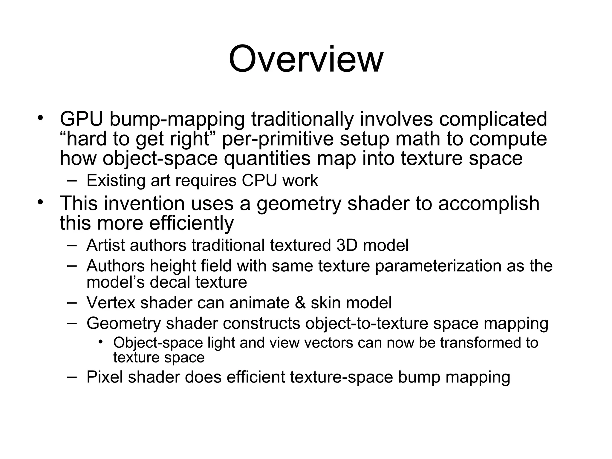 Geometry Shader-based Bump Mapping Setup | PPT