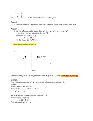 Reflective Matrix Example Geometry Transformation | PDF