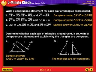 (over Lesson 5-5) 
Slide 1 of 2 
 