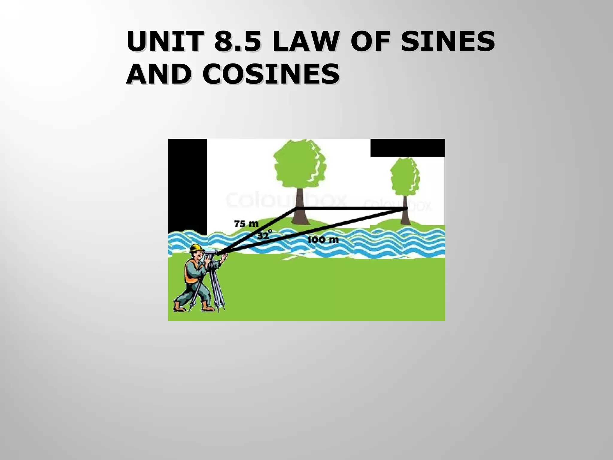 UUNNIITT 88..55 LLAAWW OOFF SSIINNEESS 
AANNDD CCOOSSIINNEESS 
 